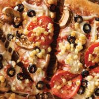 Medium Garden Pizza · 8 slices. Mushrooms, black olives, onions, sliced tomatoes, our signature sauce and 3-cheese...