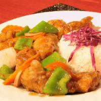 General Tso’S Chicken · Deep fried chunks of boneless dark-meat chicken stir fry with carrot, green pepper and onion...