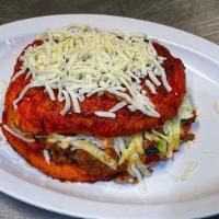 Green Enchiladas · Four pieces meat, served with rice, beans, and sour cream.