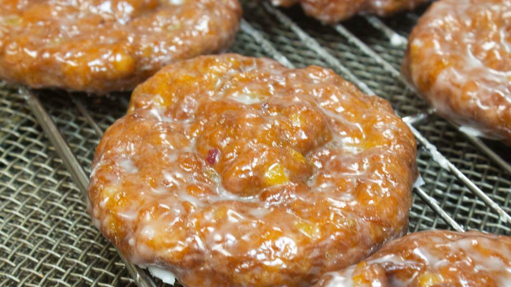 Apple Fritter · Crispy apple fritter donuts with real apple bits