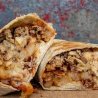 The Outkast · BBQ Chicken Wrap-BBQ Chicken Mac & Cheese Bacon and Fries Wrapped Up