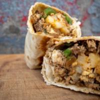 The Ghostface Griller · Grilled Chicken Wrap - Grilled Chicken, Green Peppers, Onions, Cheese Sause, and Fries wrapp...