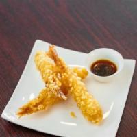 Shrimp Tempura (3 Pcs.) · Three hand-battered shrimp tempura.