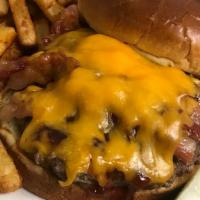 Bbq Bacon Cheeseburger · Layered with applewood smoked bacon, Sweet Baby Rays BBQ sauce and American cheese