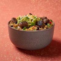 Earmuffs Bowl · Served with rice, beans, shredded cheese, Pico de Gallo, handcrafted guacamole, and choice o...