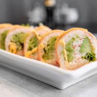 Fuchi Roll · crab, cucumber, avocado ,lettuce ,Soy been paper wraps .