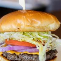 Classic Half Pound Burger · Half pound short rib & brisket patty, American cheese, shredded lettuce, tomato, onion, brio...