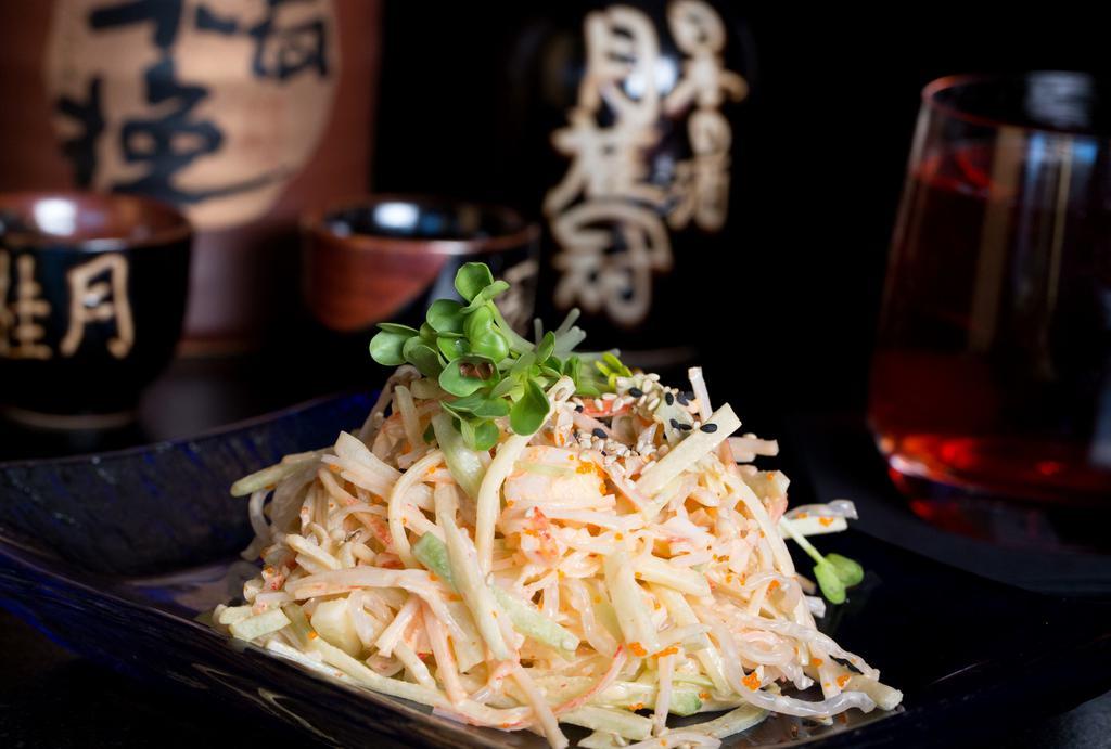 Seafood Salad · Crabmeat, fresh shrimp, seaweed noodles and cucumber with Japanese wine mayo dressing.