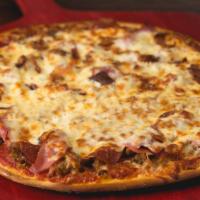 Meat Supreme Pizza · A meat lover's dream with sausage, pepperoni, hamburger and Canadian bacon. No substitutions...