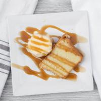 Pound For Pound Cake · Pound cake and vanilla ice cream with caramel drizzle.