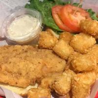 Crispy Chicken Sandwich · Our breaded chicken breast, deep-fried and served with lettuce and tomato on a fresh toasted...