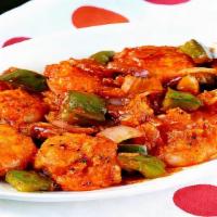 Shrimp Chilli · Made by tossing fried shrimp in sweet sour and spicy chilli sauce