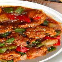 Shrimp Manchurian · Made by tossing crispy Shrimp florets in a sweet and spicy sauce