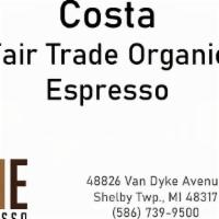 Fair Trade Organic 100% Arabica Beans · Costa Rican fair trade organic beans ,consistently smooth and fragrant 
•Peru swiss water pr...