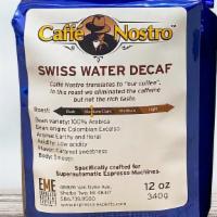 Caffé Nostro™ Swiss Water Decaf Espresso Coffee Beans · Caffé nostro means “our coffee”. We have created a decaf espresso that pleases the most disc...