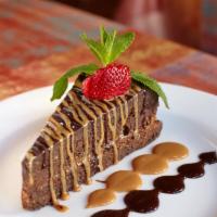 Flourless Chocolate Cake · Moist, rich home-made flourless chocolate cake prepared with tequila infused cajeta and kahl...