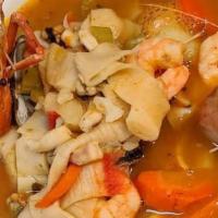 Caldo De Camaron / Shrimp Soup · Caldo de camarones aromático y sabroso servido con zanahoria, papas, apio y camarones fresco...