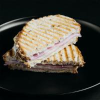 Ham & Swiss · Black Forest ham, Wisconsin Swiss cheese, and white wine dijon toasted on fresh baked multig...