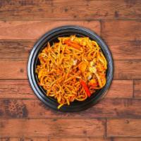 Chicken Lo Mein · Chicken, cabbage, carrots, bean sprouts, noodles cooked in our house special sauce.