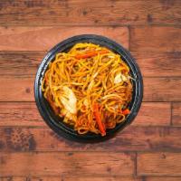 Beef Lo Mein · Beef, cabbage, carrots, bean sprouts, noodles cooked in our house special sauce.