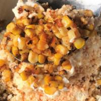 The Op'S Esquites · Roasted corn, cream, cotirja, house seasoning