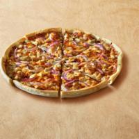 Bbq Chicken (Individual) · Cal. 380/Slice. Grilled chicken, onions, BBQ sauce, mozzarella and cheddar cheese. Served on...