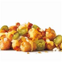 Large Order Of Totchos · Our twist on nachos -
Famous Tater Tots topped with onions, bacon, jalapenos, baja and chedd...