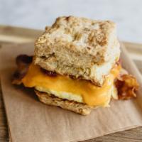 Southern Hemisphere · Housemade buttermilk biscuit with scrambled eggs, cheddar cheese, fresh tomato jam, and your...
