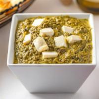 Palak Paneer Dinner · Palak Paneer, Basmati Rice, and Tandoori Naan.