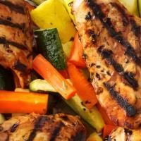 ) Chicken & Vegetable · Chicken breast, assorted roasted vegetable. Macros: Calories: 188. Protein: 31 g. Carbs: 11 ...