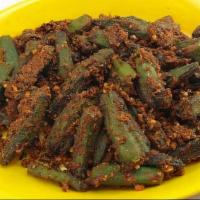 Bhindi Masala · Stir fried okra cooked in masala sauce.