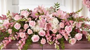 The Ftd Life & Remembrance Casket Spray · Pink flowers are comforting, dainty and add a touch of grace to your messages of sympathy. O...