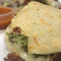 Two Gorditas · Stuffed tortilla with cheese, choice of meat, azada or chicken, lettuce, sour cream, tomato ...