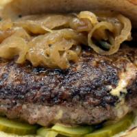 G. Jucy Lucy · american cheese, grilled onion, house-pickle