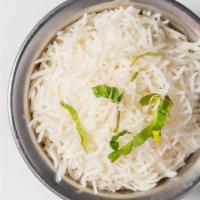 Plain Rice · Steamed, white long grain Basmati rice.
