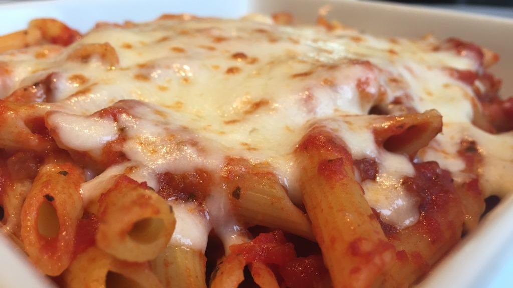 Baked Penne Rigatoni · Imported Italian penne pasta baked with Italian cheeses and meat sauce.