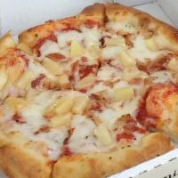 Hawaiian Special · Greek's pizza sauce, special bbq sauce, baked ham, select blended cheeses, Indiana bacon & p...