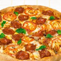 Margarita Pepperoni · Sarpino's traditional pan pizza baked to perfection and topped with freshly sliced pepperoni...