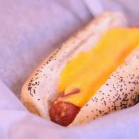 Cheese Dog · Jumbo Hot Dog, Melted cheddar cheese served on steamed poppyseed bun.. (Due to supply chain ...