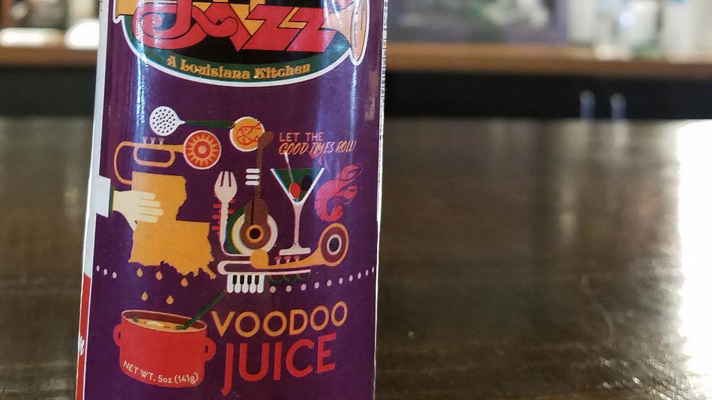 Voodoo Juice · Wanna add a little cajun kick to your food?  Just add Jazz VooDoo Juice!  Not too hot, adds cajun flavor to your food!