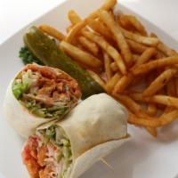 Buffalo Chicken Wrap · Buffalo chicken, lettuce, tomato, and ranch dressing.