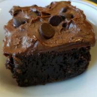 Brownie · Decadent chocolate brownie topped with chocolate frosting.