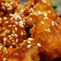 Korean Fried Chicken · Spicy. Crispy bite sized chicken served in a sweet and spicy Korean gochujang sauce.