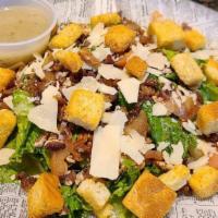 Good Salad · Romaine, bacon, parmesan, swiss cheese, tomato, toasted almonds, and croutons, with lemon pe...
