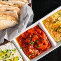 The Olive Tree-O · Your choice of three cold appetizers, comes with 3 pitas.