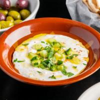 Tzatziki · Vegetarian. Traditional Greek dip of yogurt blended with fresh cucumbers, fresh dill, fresh ...
