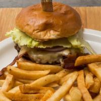 Ghost Burger · Fresh, never frozen, 1/2 pound burger, hand-pattied in our signature seasonings, w/hand-cut ...