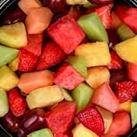 Fruits · watermelon, pineapple, cantaloupe, strawberries, grapes.