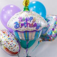 Birthday Balloon Bouquet · Make birthday spirits soar by sending this fabulously fun birthday balloon bouquet. It inclu...