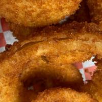 Onion Rings · Golden brown onion rings served with ranch or honey mustard.